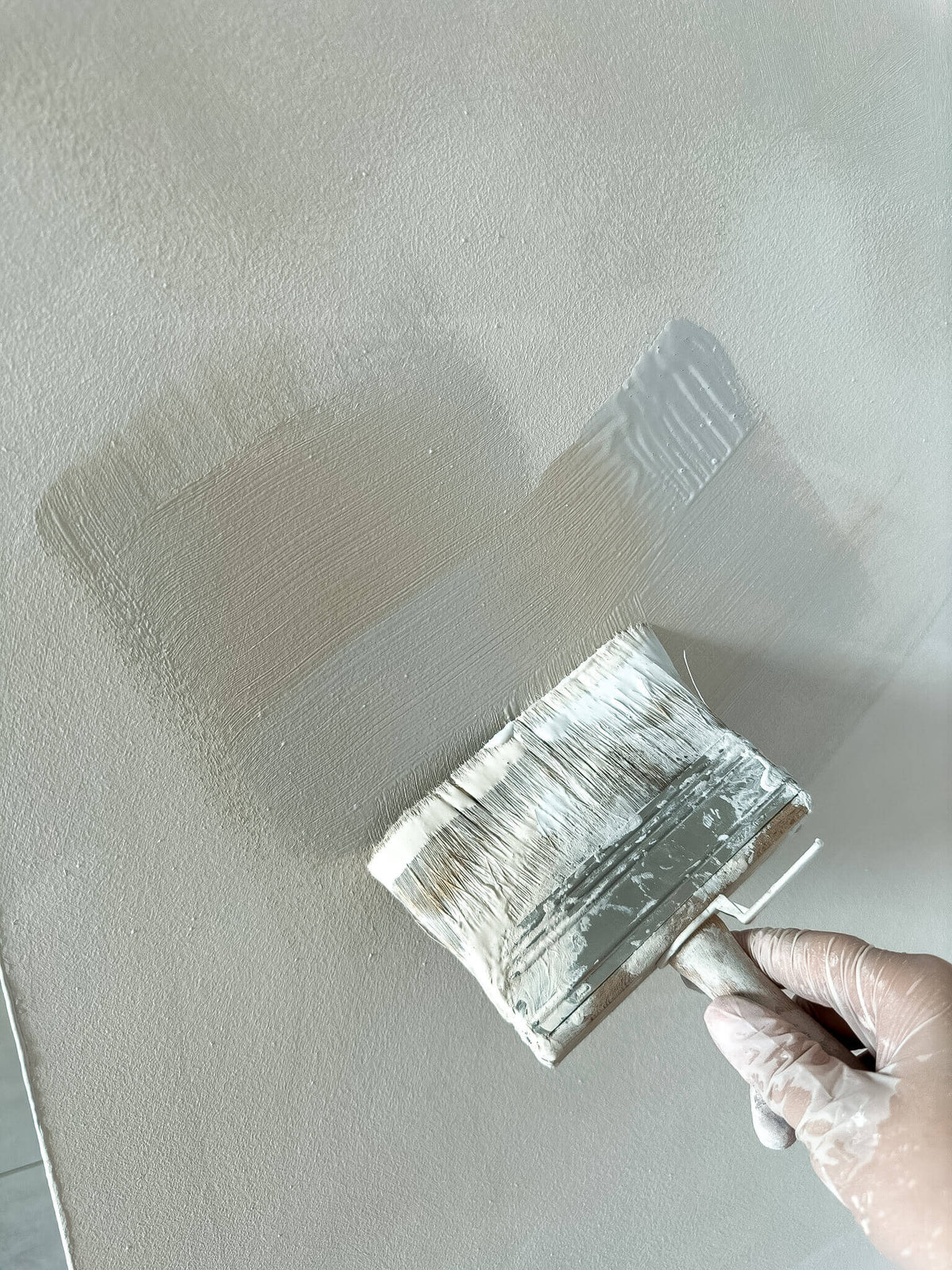 #181 Lemon Chalk limewash paint being applied with a brush