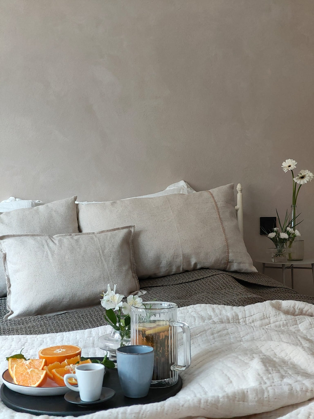 #124 Warm Nougat limewash paint on a wall – customer project, photo 2