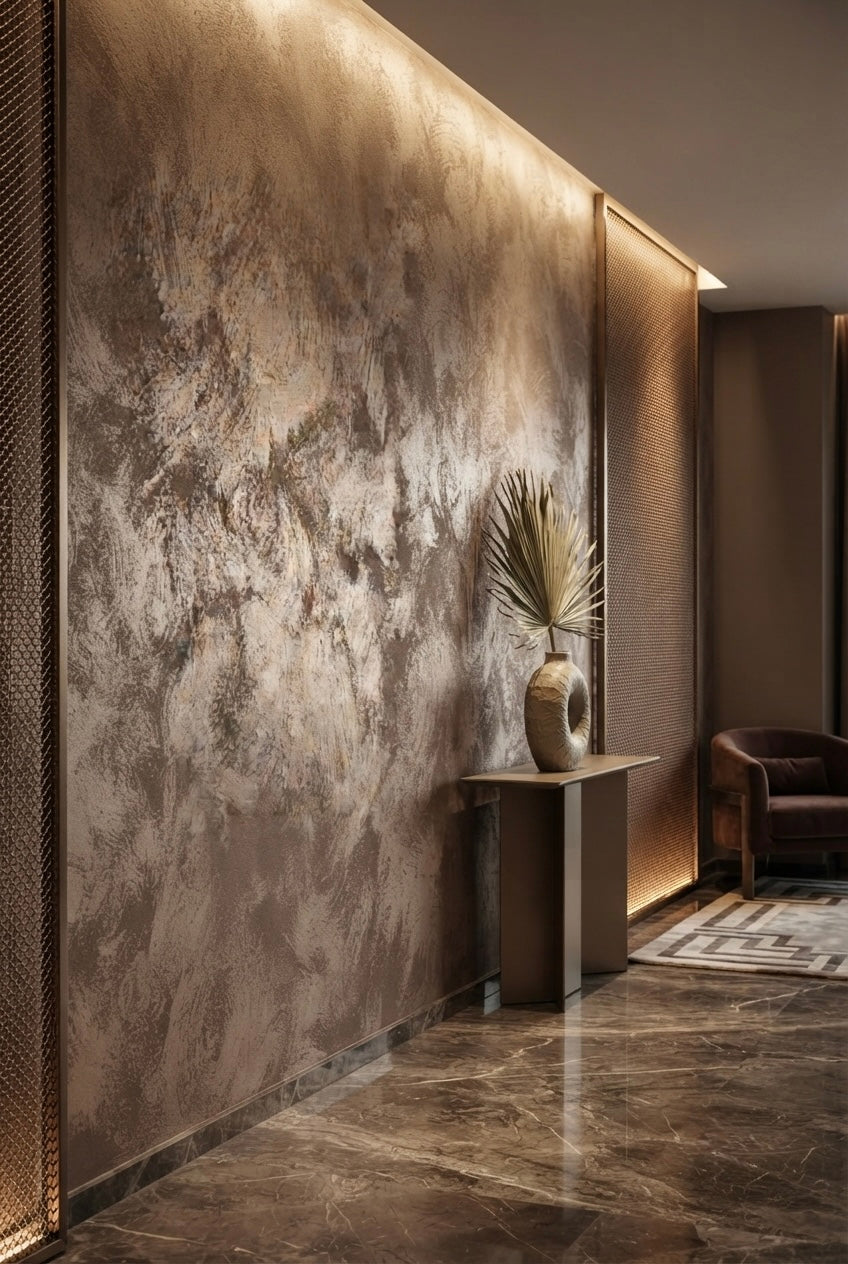 #8 Honey Stone Saharus sand-effect paint on a wall – view 2