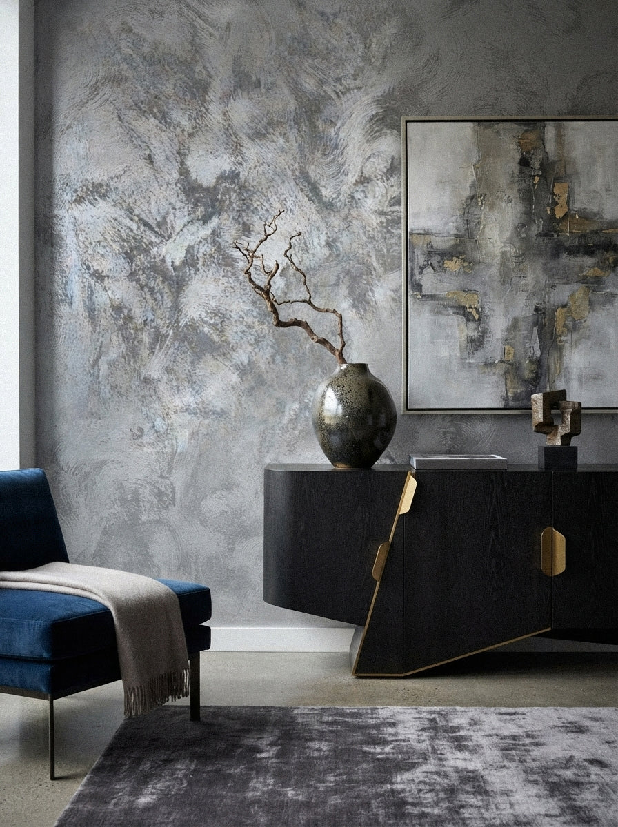 #2 Silver Dune Saharus sand-effect paint on a wall