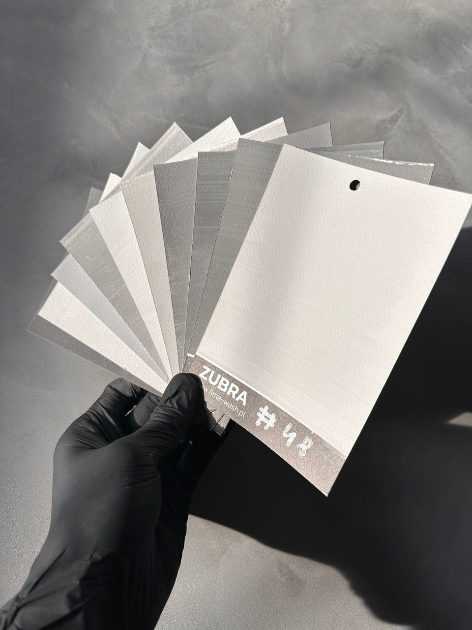 Limewash Colour Cards in greys