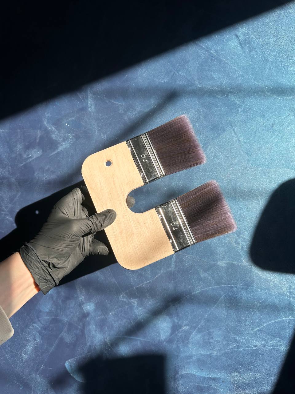 Double brush for applying Limewash paint