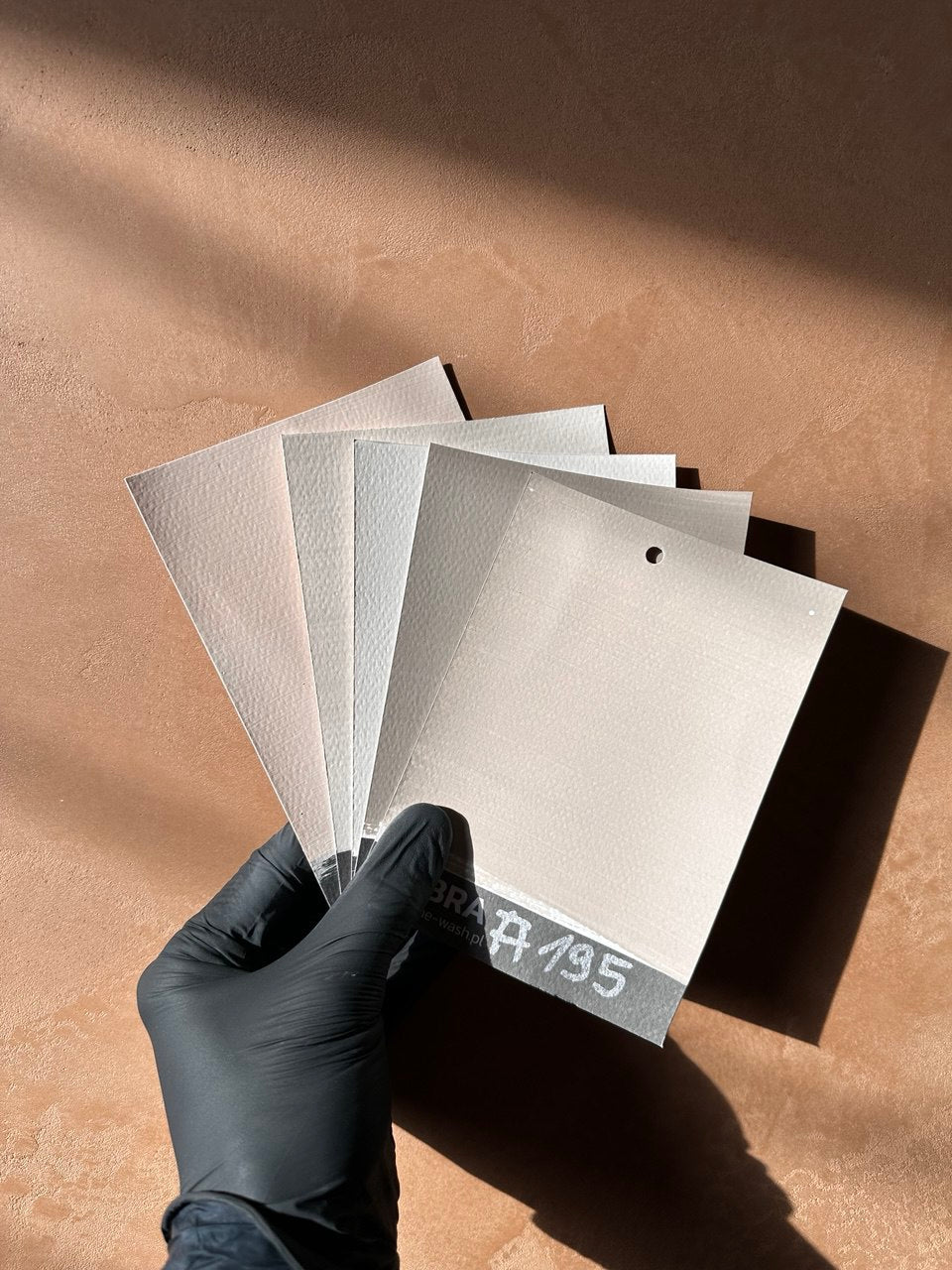Limewash Colour Cards in warm browns