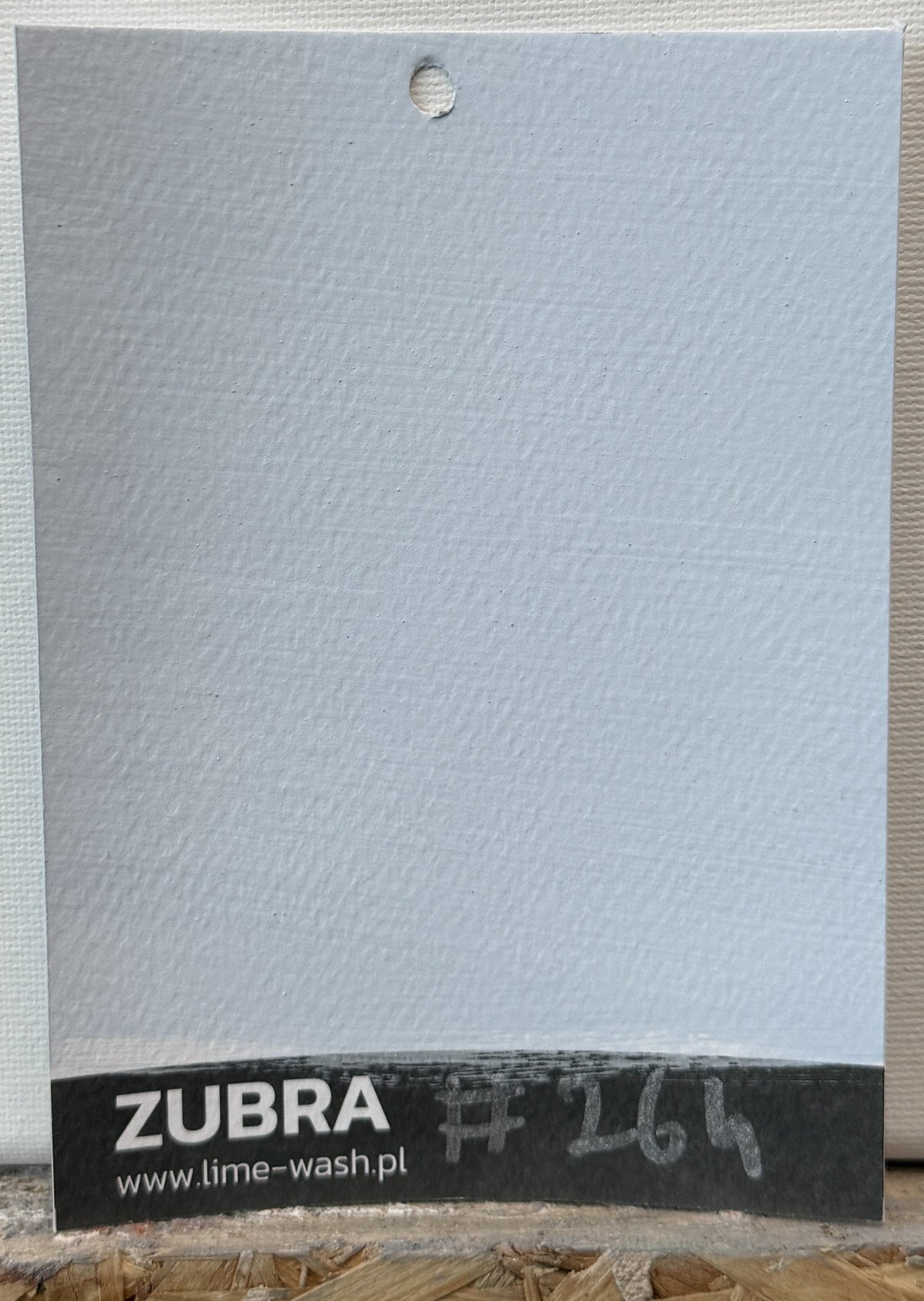 #264 Morning Frost limewash paint – hand-painted Colour Card swatch