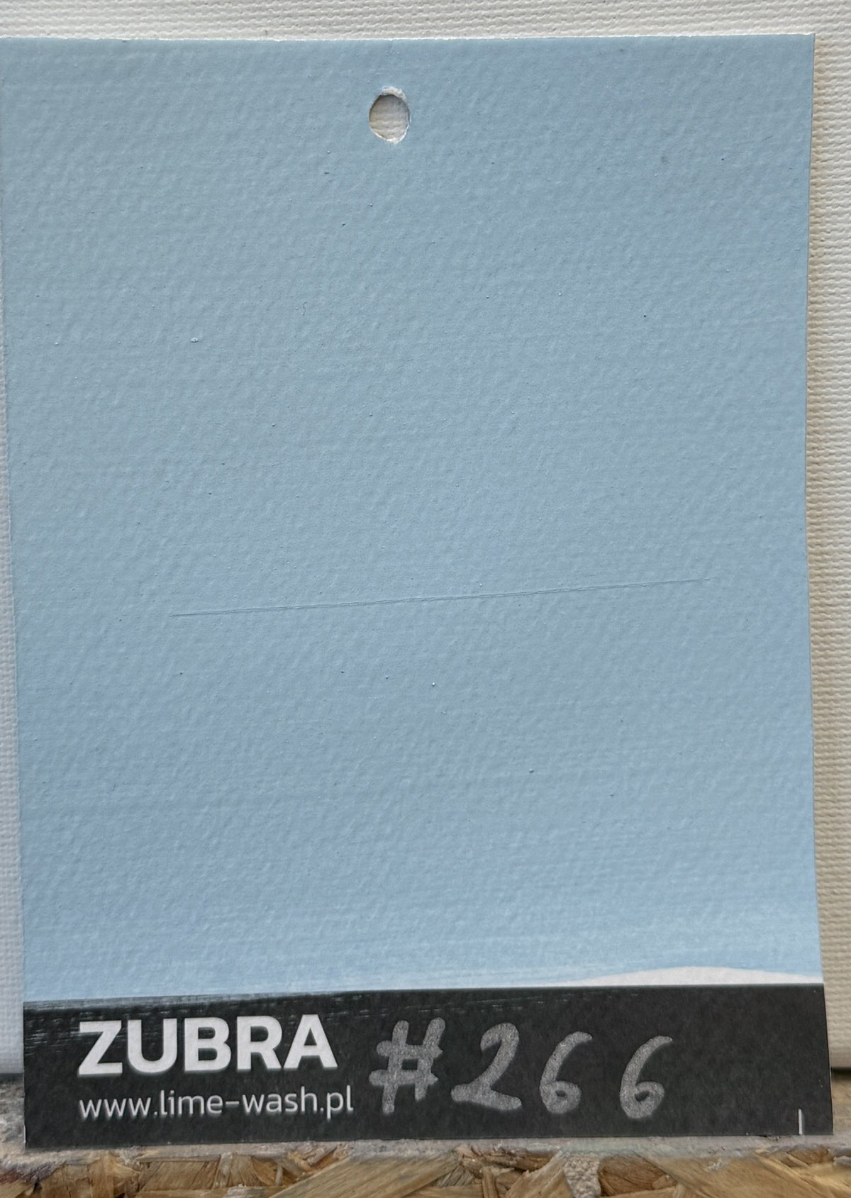 #266 Glacier Mist limewash paint – hand-painted Colour Card swatch