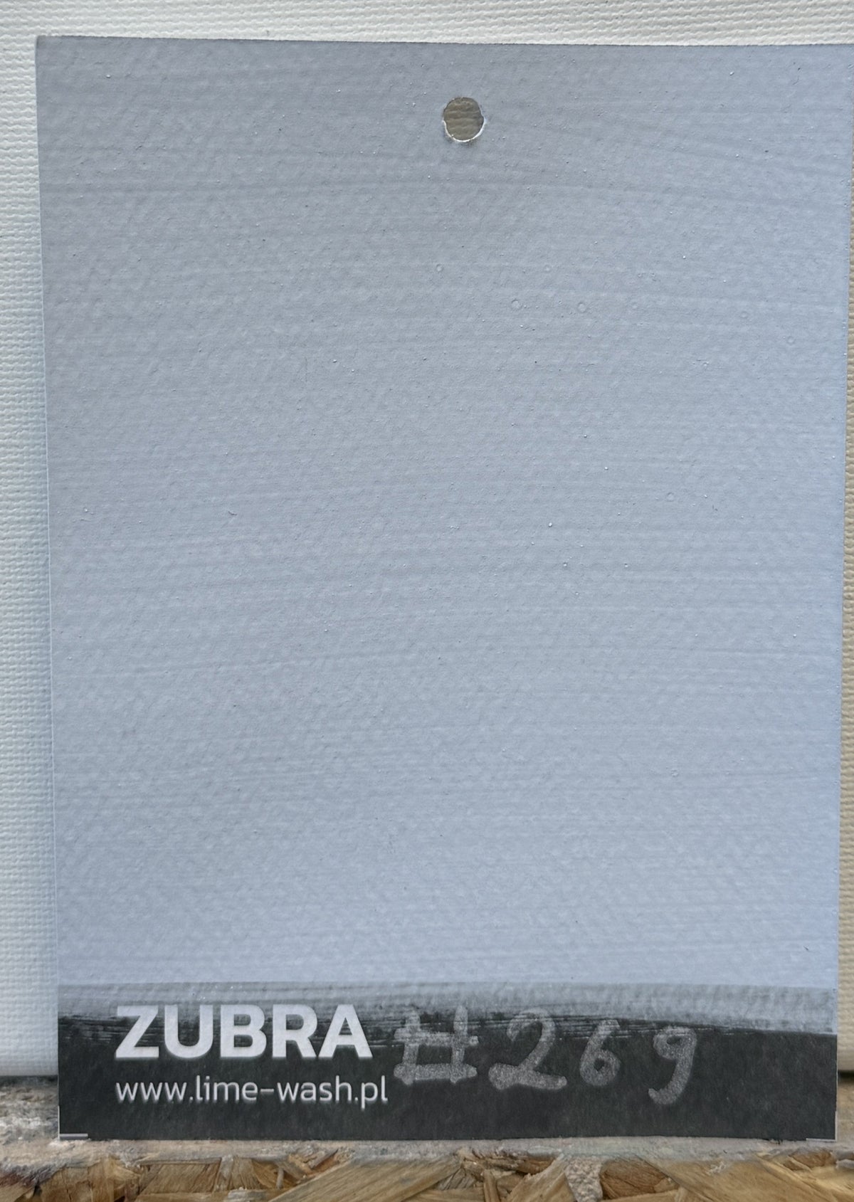 #269 Winter Linen limewash paint – hand-painted Colour Card swatch