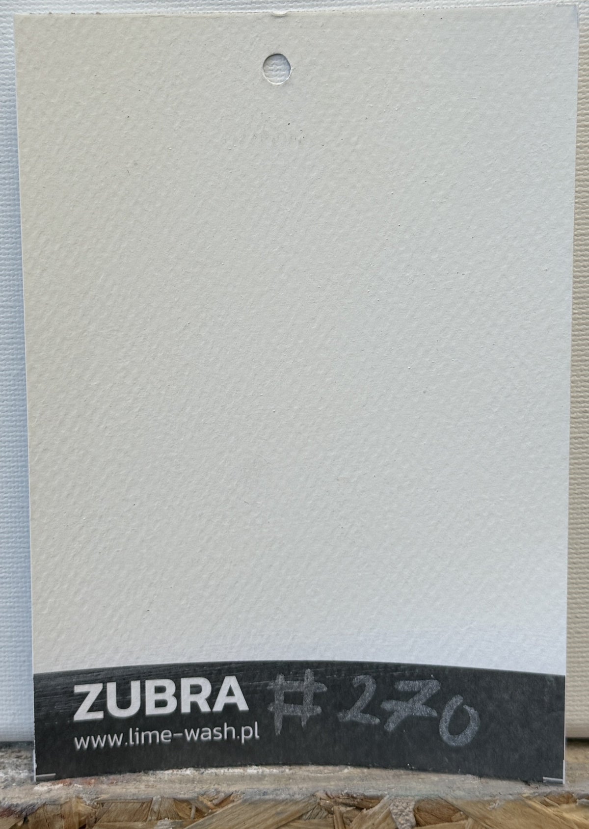 #270 Warm Paper limewash paint – hand-painted Colour Card swatch