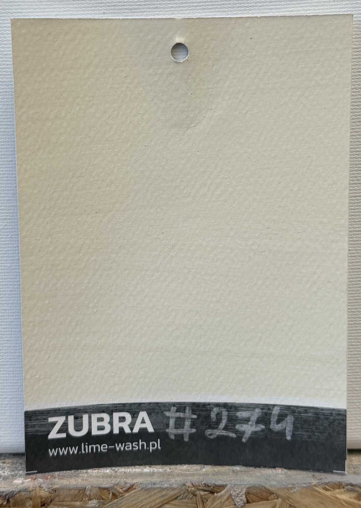 #274 Soft Custard limewash paint – hand-painted Colour Card swatch