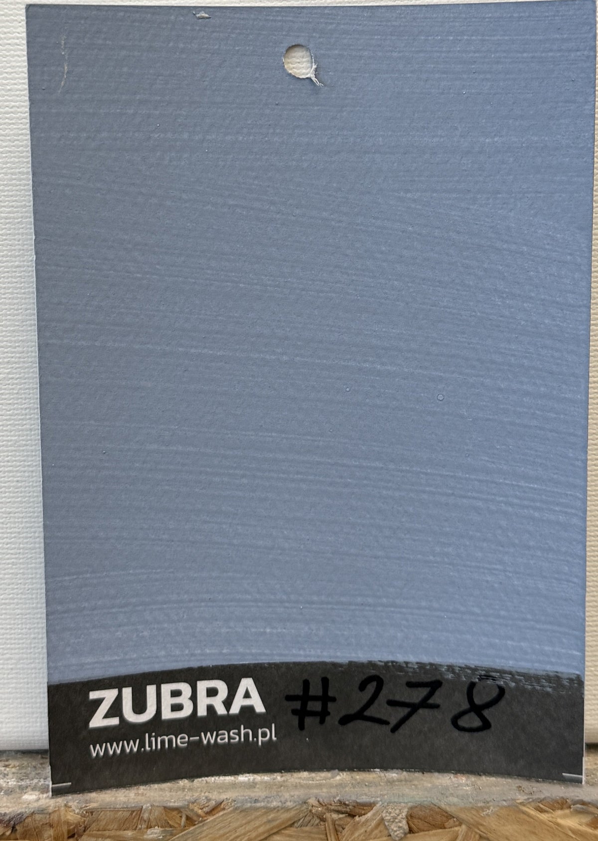 #278 Storm Linen limewash paint – hand-painted Colour Card swatch