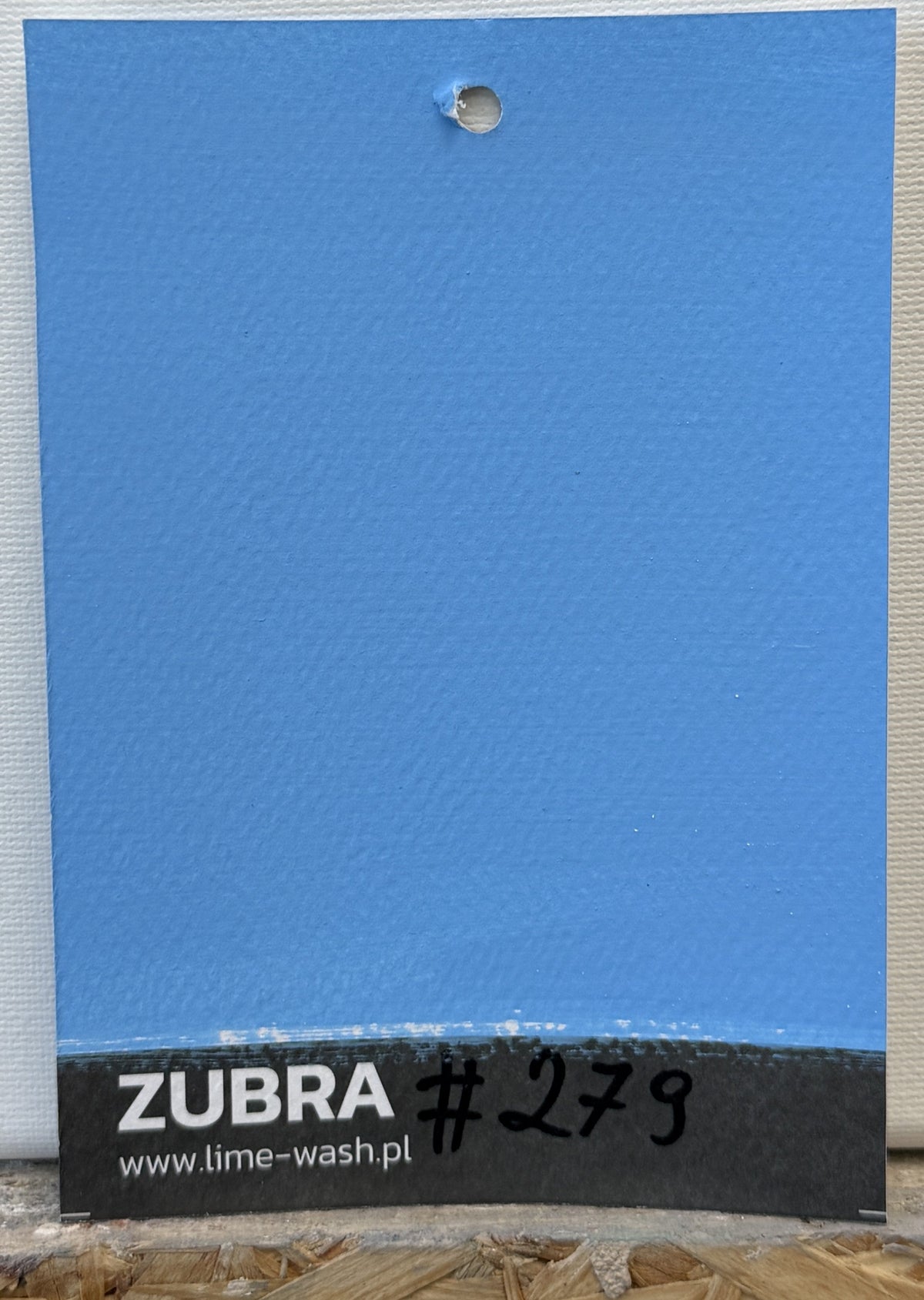 #279 Clear Sky limewash paint – hand-painted Colour Card swatch
