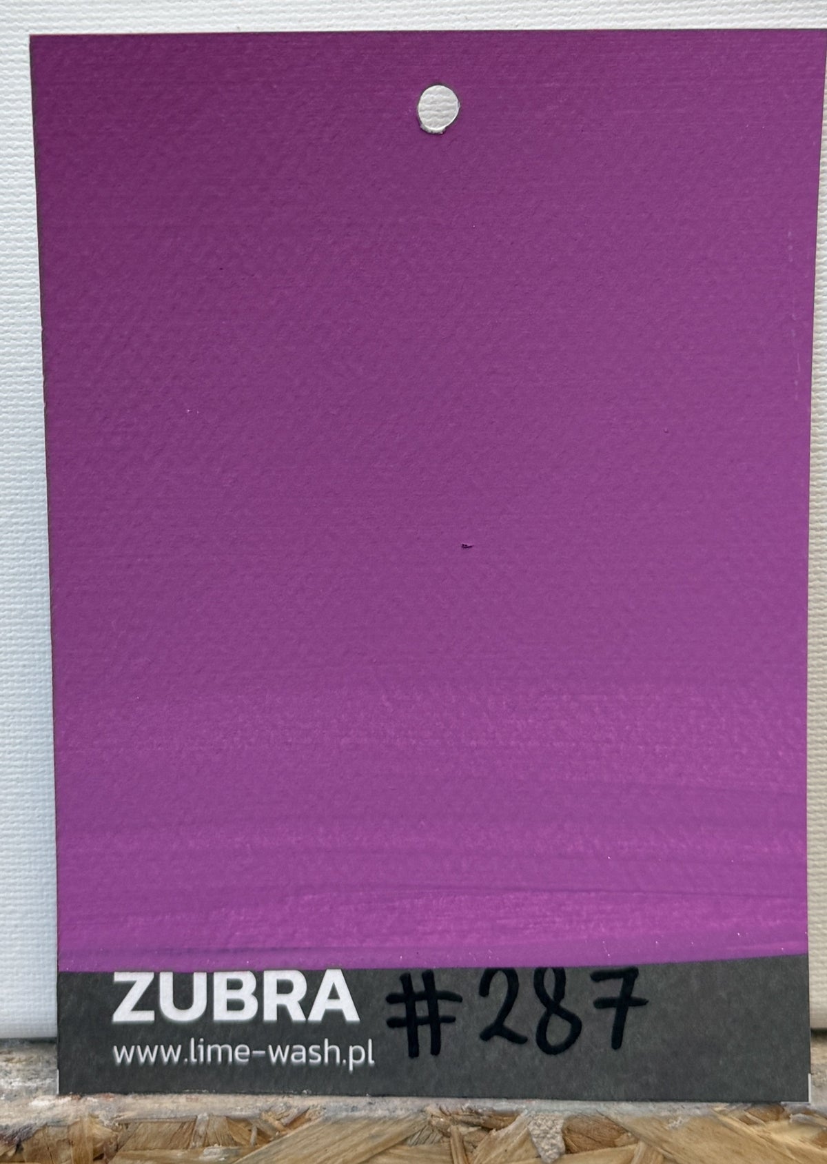 #287 Deep Orchid limewash paint – hand-painted Colour Card swatch