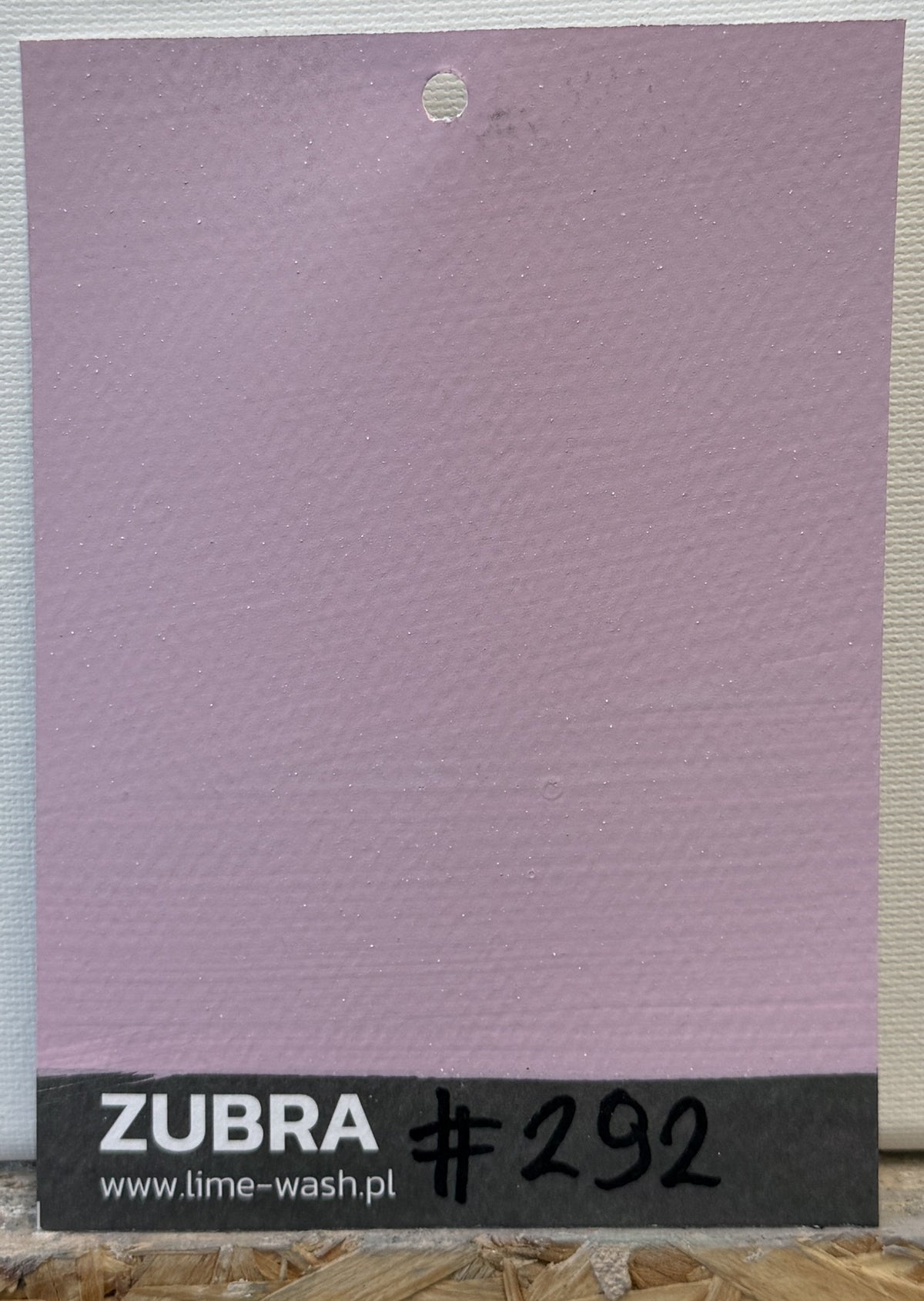 #292 Dusty Mauve limewash paint – hand-painted Colour Card swatch