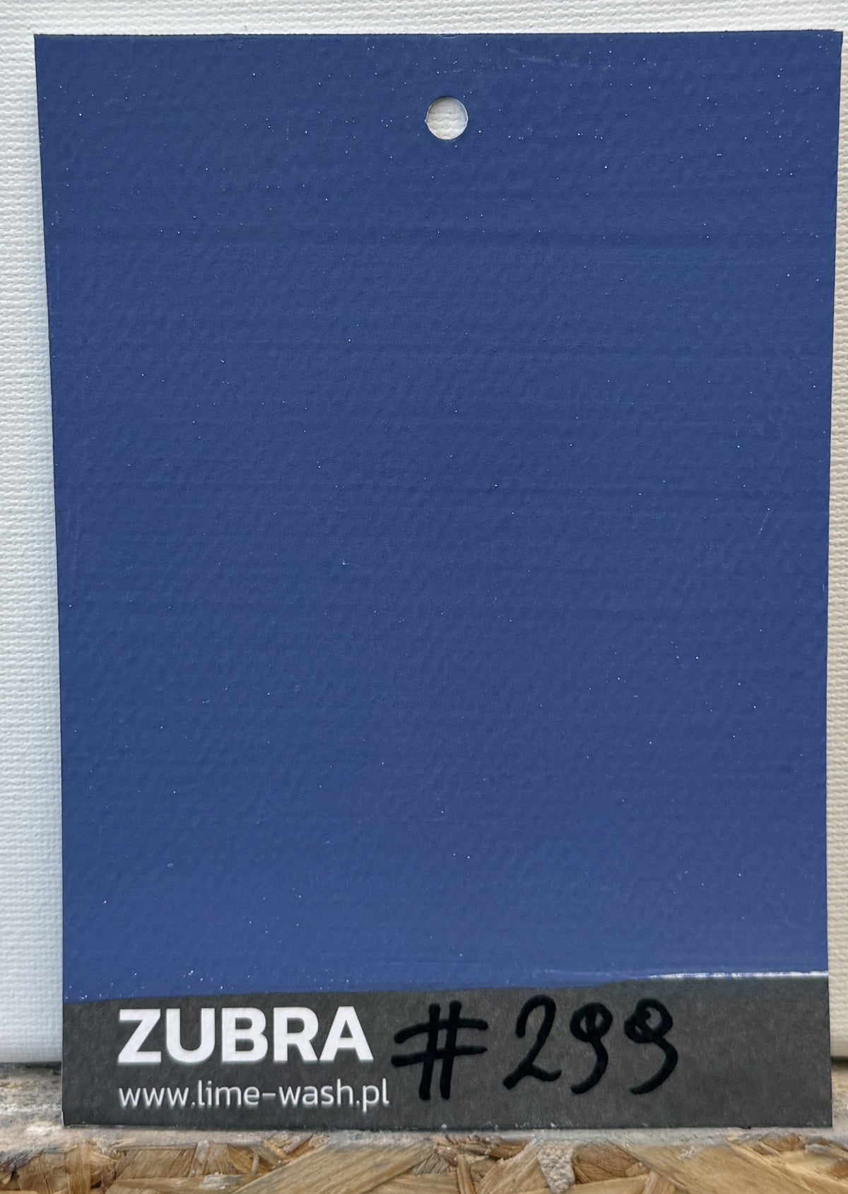 #299 Midnight Denim limewash paint – hand-painted Colour Card swatch